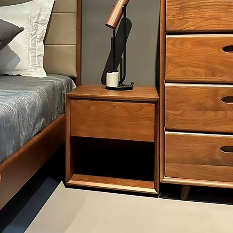 【D3原木家居】Landon 胡桃实木床头柜-45cm - 其他家具 - 木头 