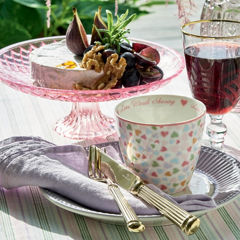 【2件7折】# 限时下杀 丹麦GreenGate Love pastel mix 拿铁杯 - 咖啡杯/马克杯 - 瓷 粉红色