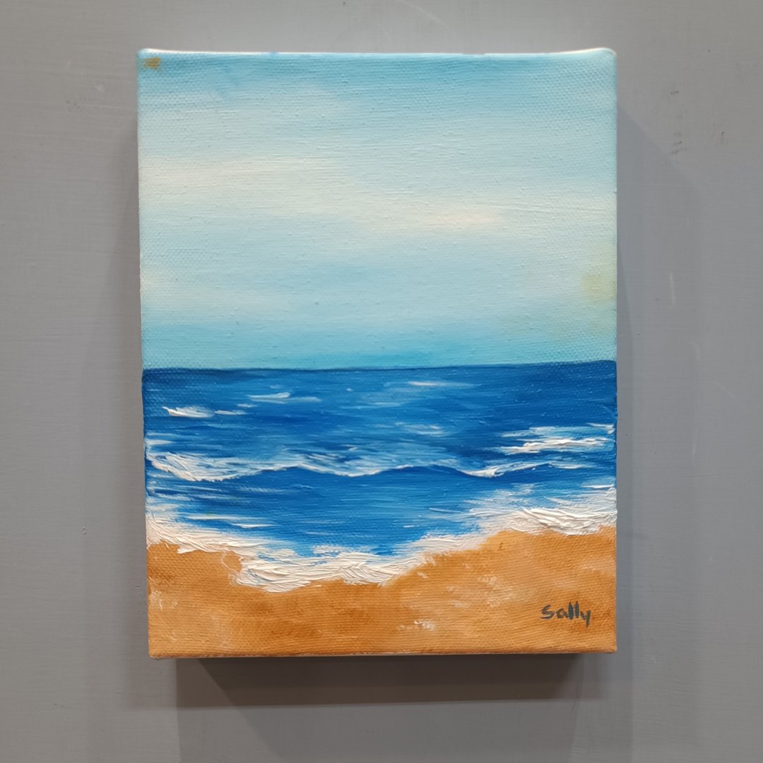 悠悠大海-油画作品 展示品 教案样本 换季出清 海洋油画 - 海报/装饰画/版画 - 颜料 