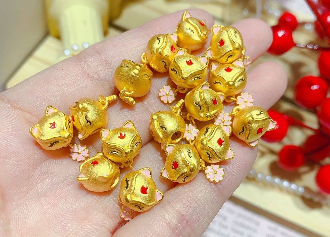 预购款-黄金坠子-爱情来了-狐仙金饰-黄金9999 - 项链 - 24k 金 金色