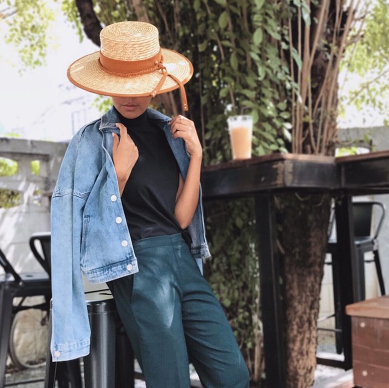 Birch Boater Hat - 帽子 - 植物．花 金色