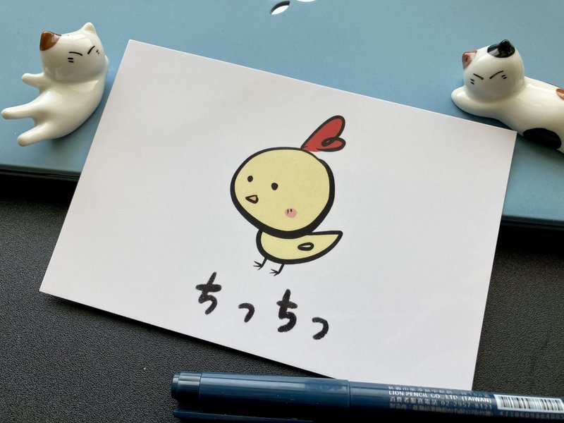 【动物明信片】咕鸡咕咕明信片 - 卡片/明信片 - 纸 白色