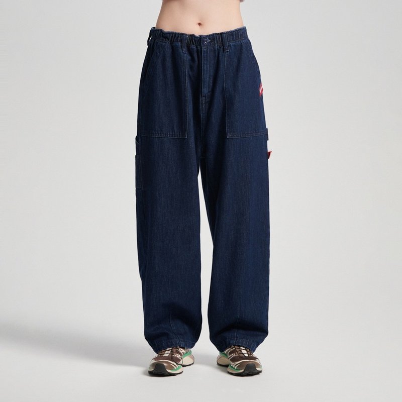 EDWIN 宽版丹宁直筒裤-男款 (原蓝磨) - 男士长裤 - 棉．麻 蓝色