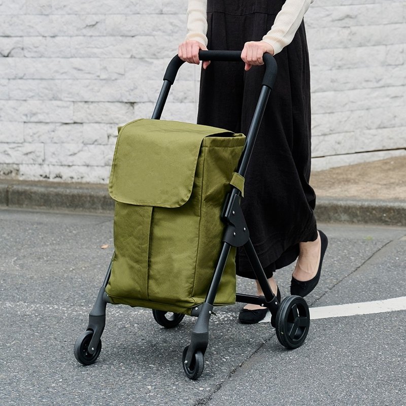 日本cocoro OPEN FRONT 前推式保温保冷四轮折叠购物车-35L-多 - 其他 - 其他材质 绿色
