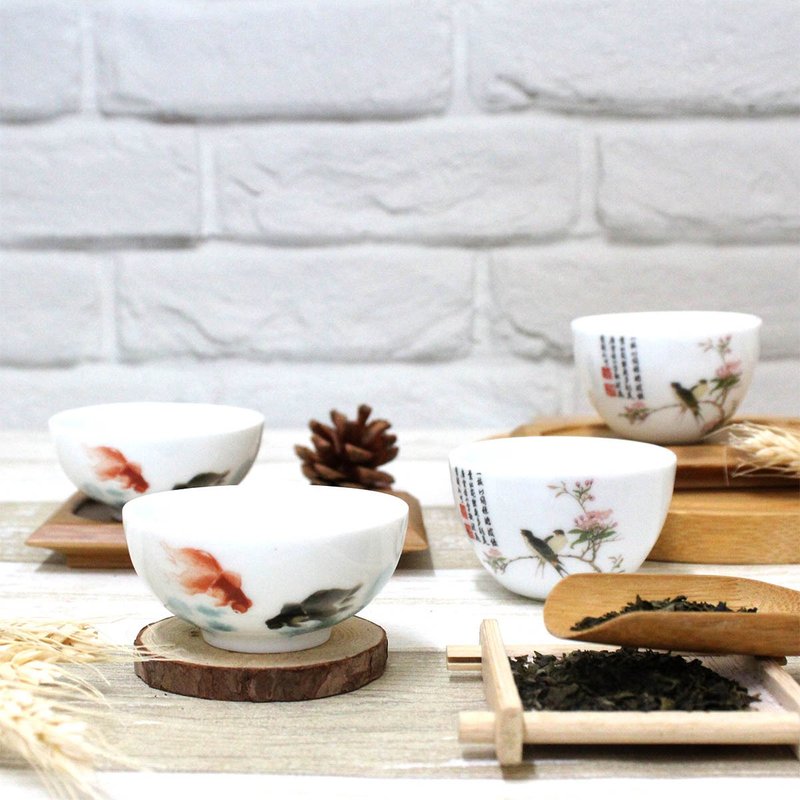 财运亨通-故宫金鱼竹盘双杯 - 茶具/茶杯 - 瓷 红色