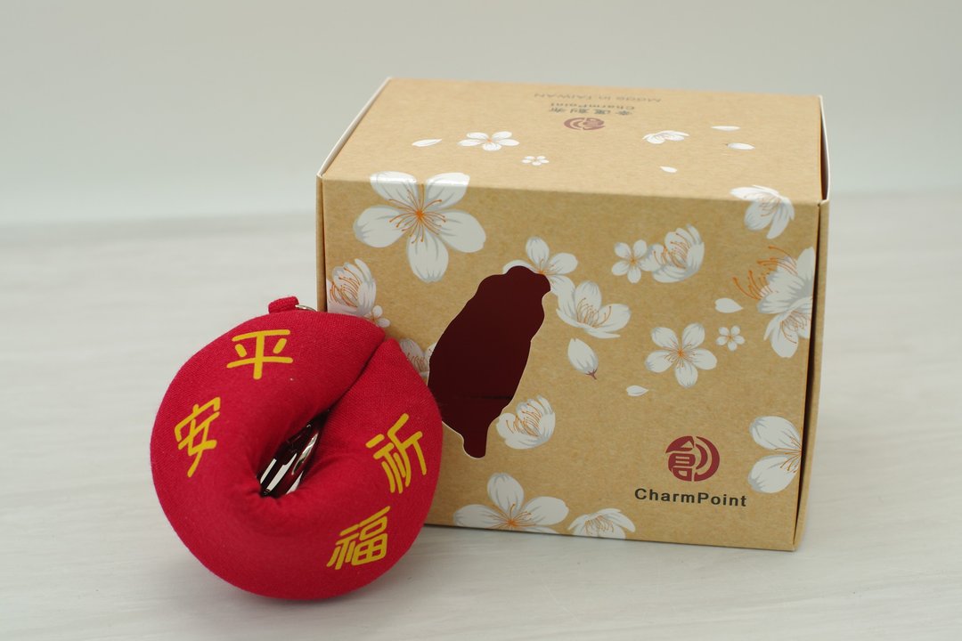 【钱母包:平安祈福/金色】直径6.5厘米/放平安符/自带/祝福好友 - 零钱包 - 棉 