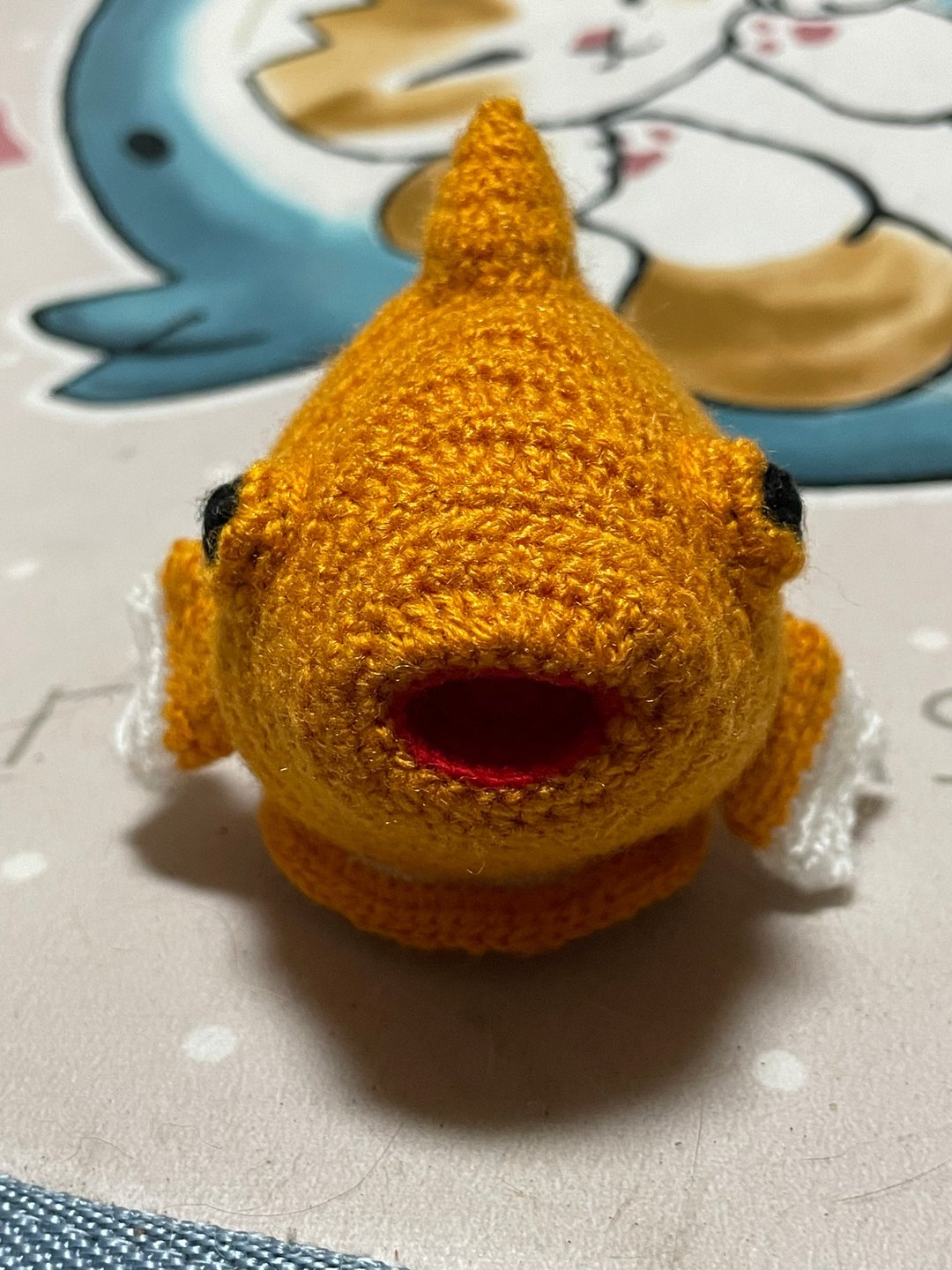 Crochet Sea Creatures Cutiest Balloon Lumpfish Amigurumi (S size) - 编织/刺绣/羊毛毡/裁缝 - 棉 橘色