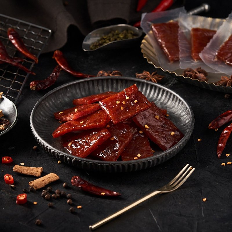 麻辣厚烧猪肉片-轻巧夹链包 - 零食/点心 - 新鲜食材 红色