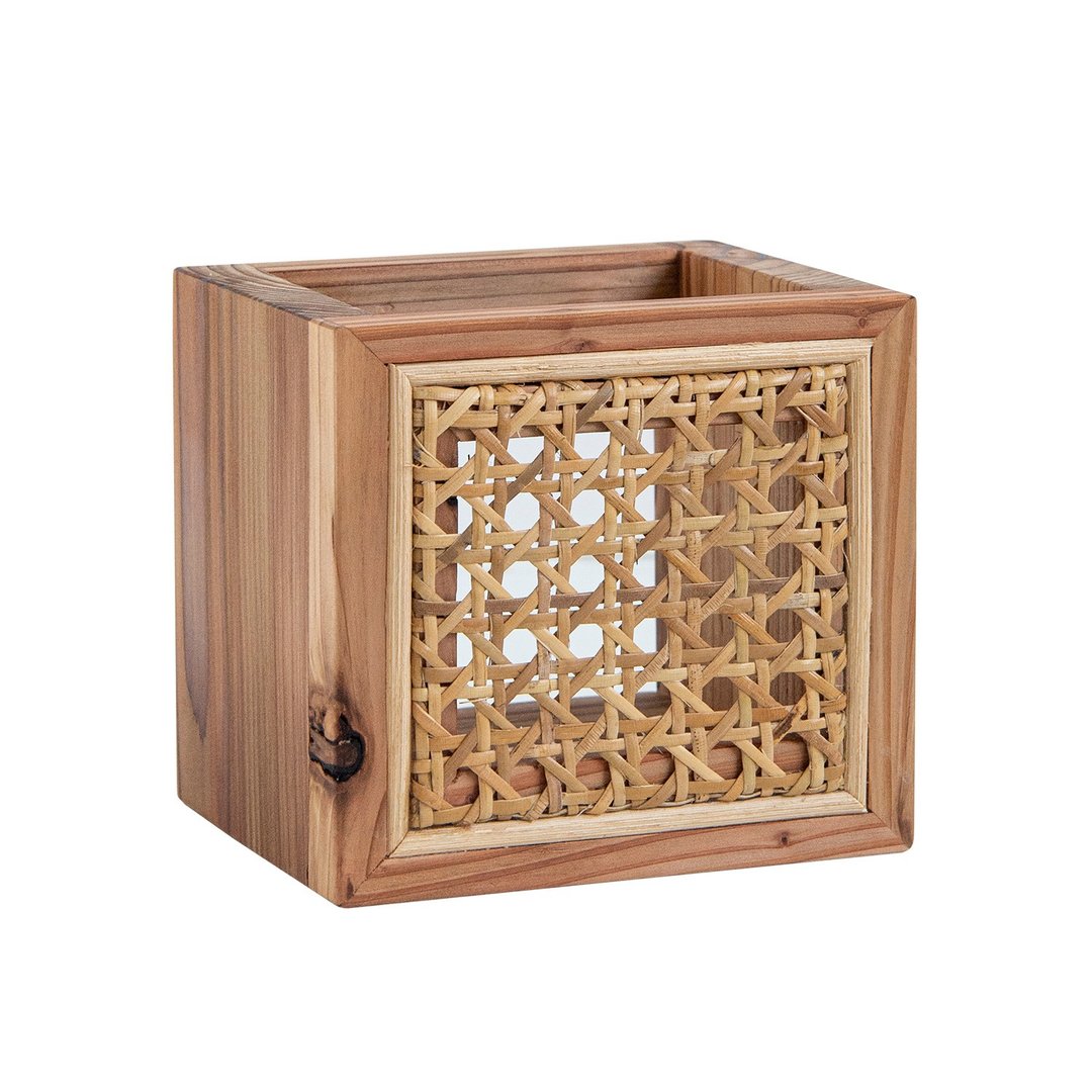 Tomood/ 土与木之间 实木藤编_遥控器 文具 餐具 桌上收纳盒 - 收纳用品 - 木头 卡其色