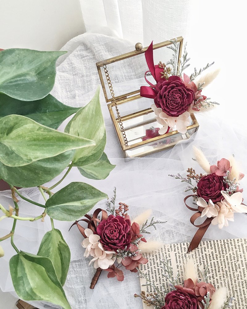 索拉玫瑰胸花 新郎胸花 伴郎胸花 主婚人胸花 胸花 - 胸花/手腕花 - 植物．花 