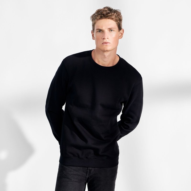 北欧极简 - Sweatshirt 精织刷毛卫衣 - 黑 - 中性连帽卫衣/T 恤 - 棉．麻 黑色