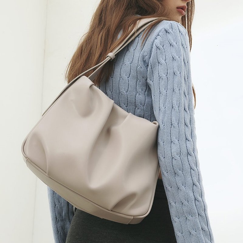 韓國製 MUR Bonnet Bag Vegan Leather 包包 (Light Grey) - 侧背包/斜挎包 - 环保材料 