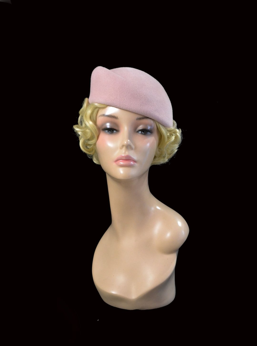 pink pillbox hat, pink felt hat, formal hat, church hat, winter wedding hat - 帽子 - 其他材质 粉红色
