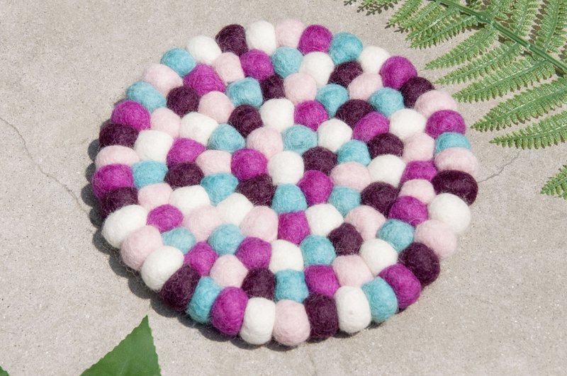 羊毛毡 彩虹 隔热垫 锅垫 羊毛毡锅垫-马卡龙莱姆葡萄酒 圆型锅垫 - 餐垫/桌巾 - 羊毛 紫色