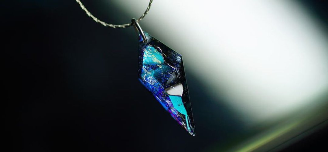 [Made to order] Shining on meteorite - 项链 - 玻璃 蓝色