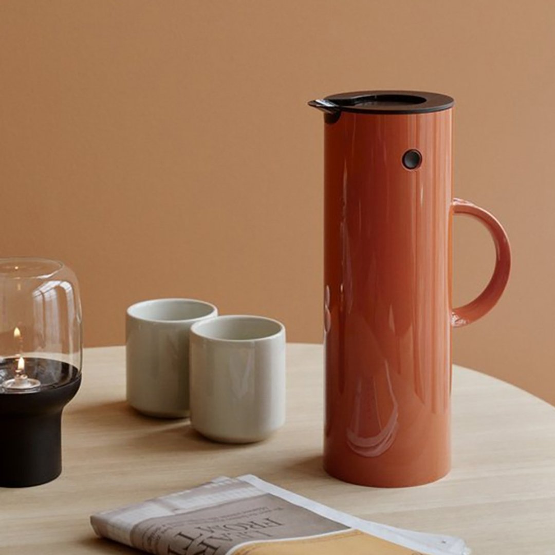 【Stelton】啄木鸟真空保温壶 1L-砖红 - 保温瓶/保温杯 - 塑料 