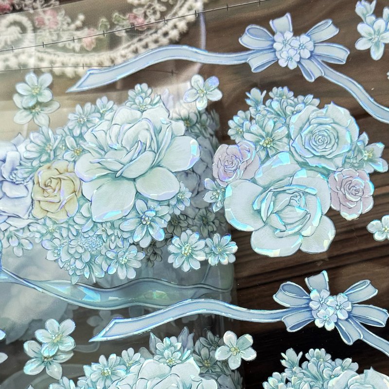 栀子花开 / 亮面PET / 胶带 / 贝壳光 - 纸胶带 - 纸 白色
