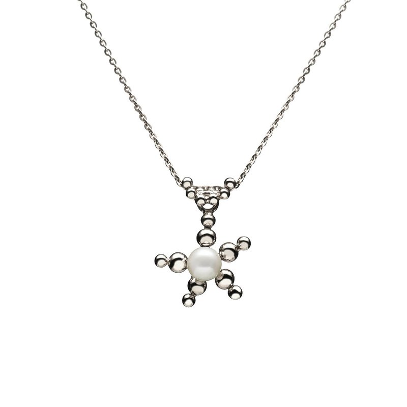 玻璃动物园 - 海星坠链 (Akoya珍珠) - 项链 - 纯银 银色