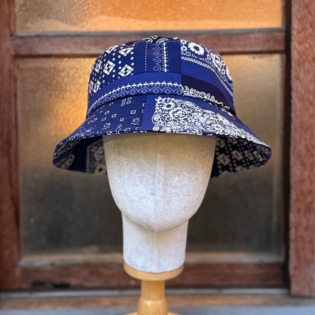 小牛村 / 渔夫帽 蓝色 变形虫 手作 中性款 轻薄 户外遮阳帽 - 帽子 - 棉 蓝色