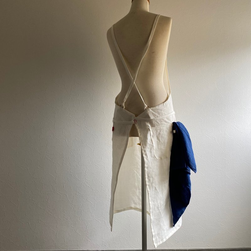 亚麻简约围裙 肩带交叉 七色 - 围裙 - 棉．麻 多色