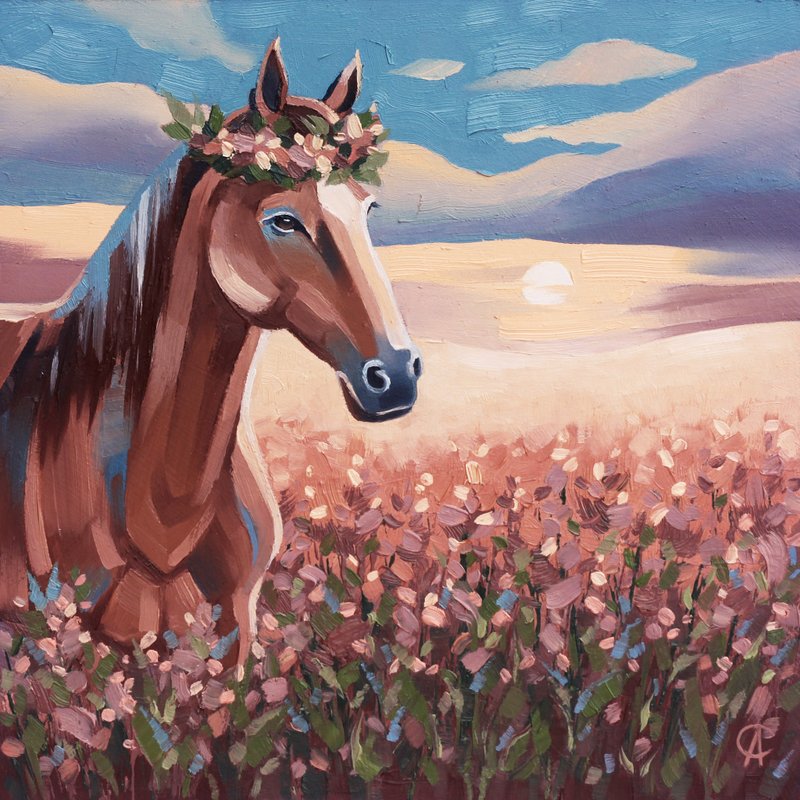 马画风景原始艺术动物艺术品农场墙装饰动物画. - 海报/装饰画/版画 - 其他材质 粉红色