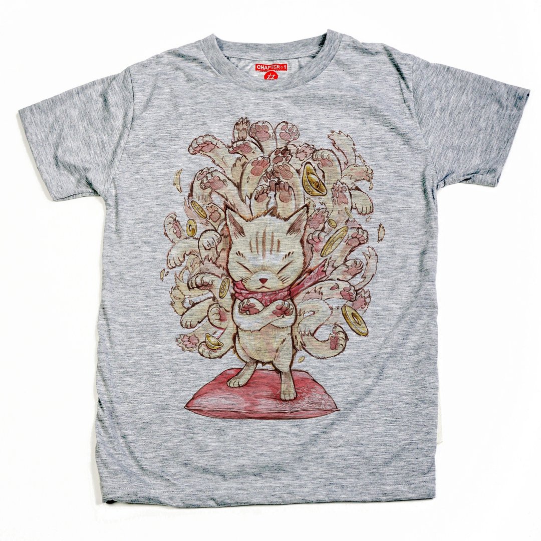 Maneiki Neko 1000 hands Chapter One T-shirt - 男装上衣/T 恤 - 棉 白色