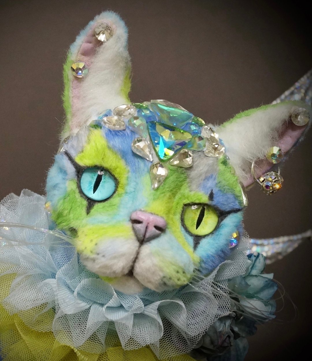 梦幻般的猫命名蓝钻石猫毛绒玩具猫作者的作品 - 玩偶/公仔 - 压克力 多色