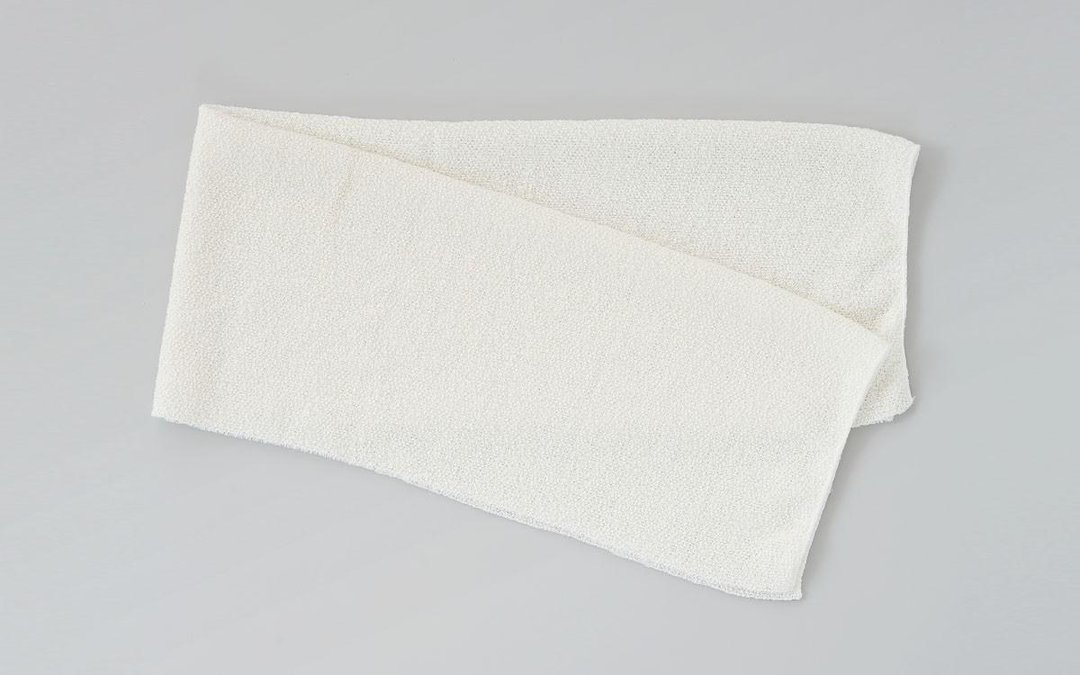 Linen knitted face towel (satin finish) off white - 香薰/精油/线香 - 棉．麻 白色