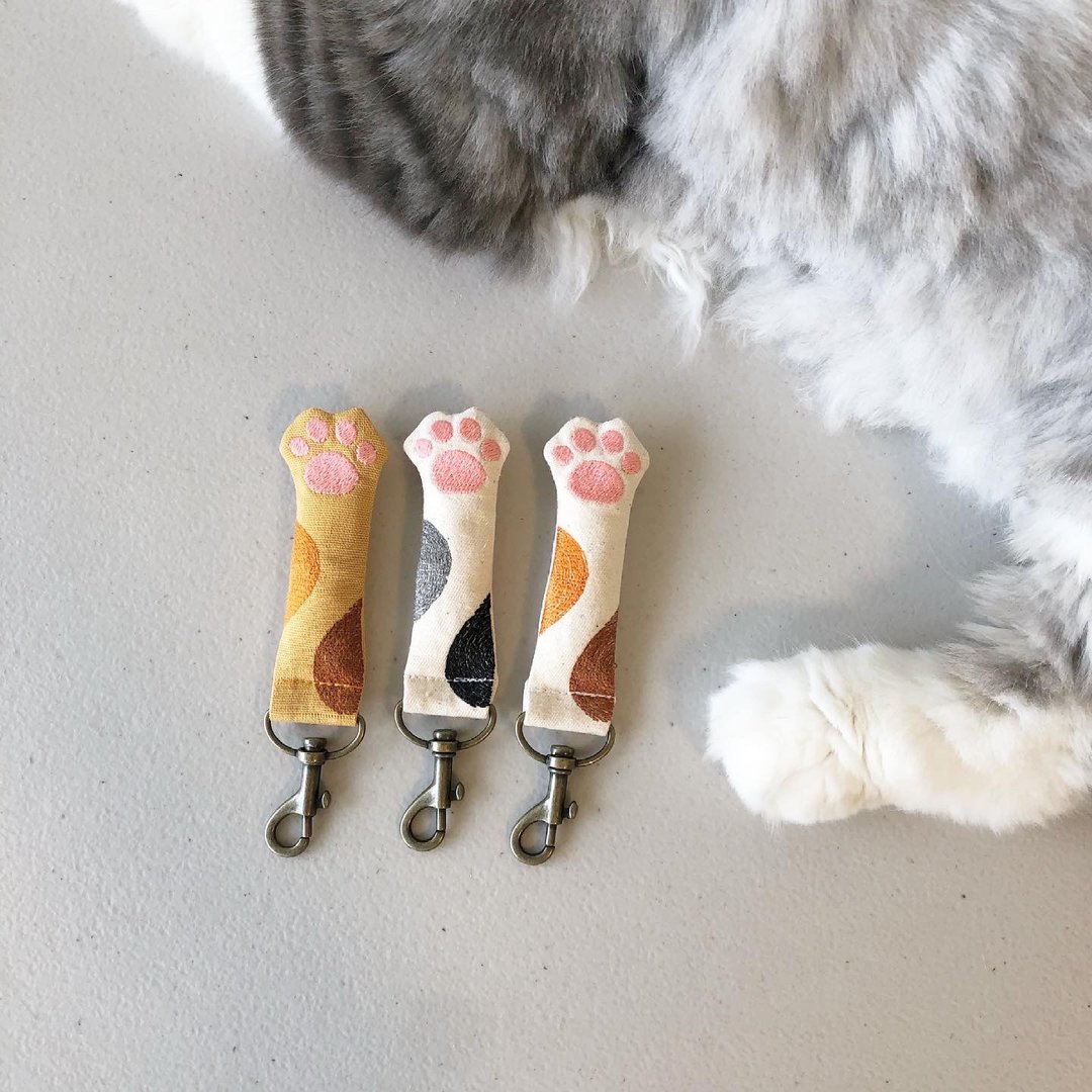 12款。猫手掌。匙扣 - 钥匙链/钥匙包 - 棉 多色