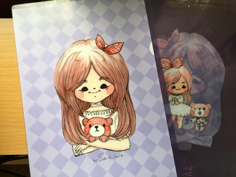 熊女孩-L型A4半透明资料夹 - 文件夹/资料夹 - 塑料 紫色