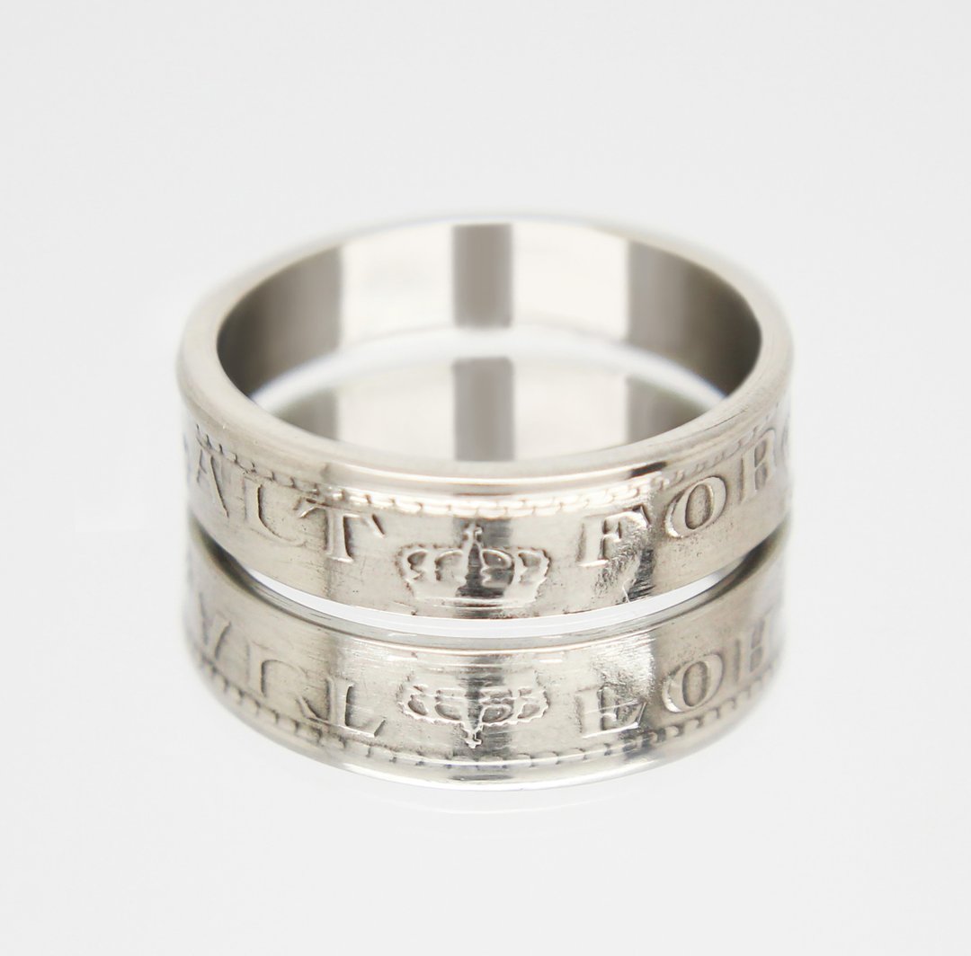 Norway Coin Ring 50 ore 1926-1949 coin rings for men coin rings for women - 戒指 - 其他金属 