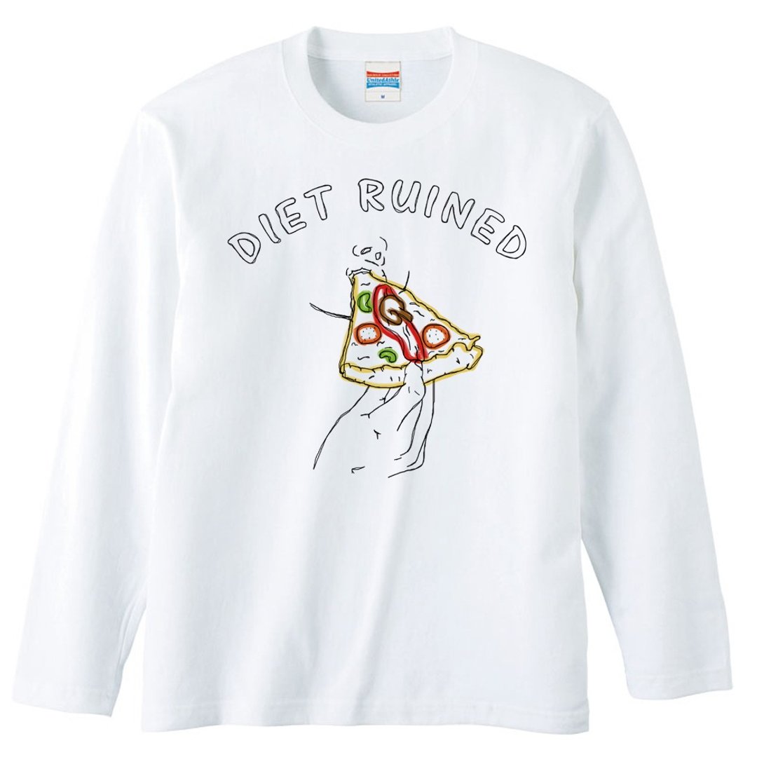 Long Sleeve T-shirt / Diet ruined 2 - 男装上衣/T 恤 - 棉．麻 白色