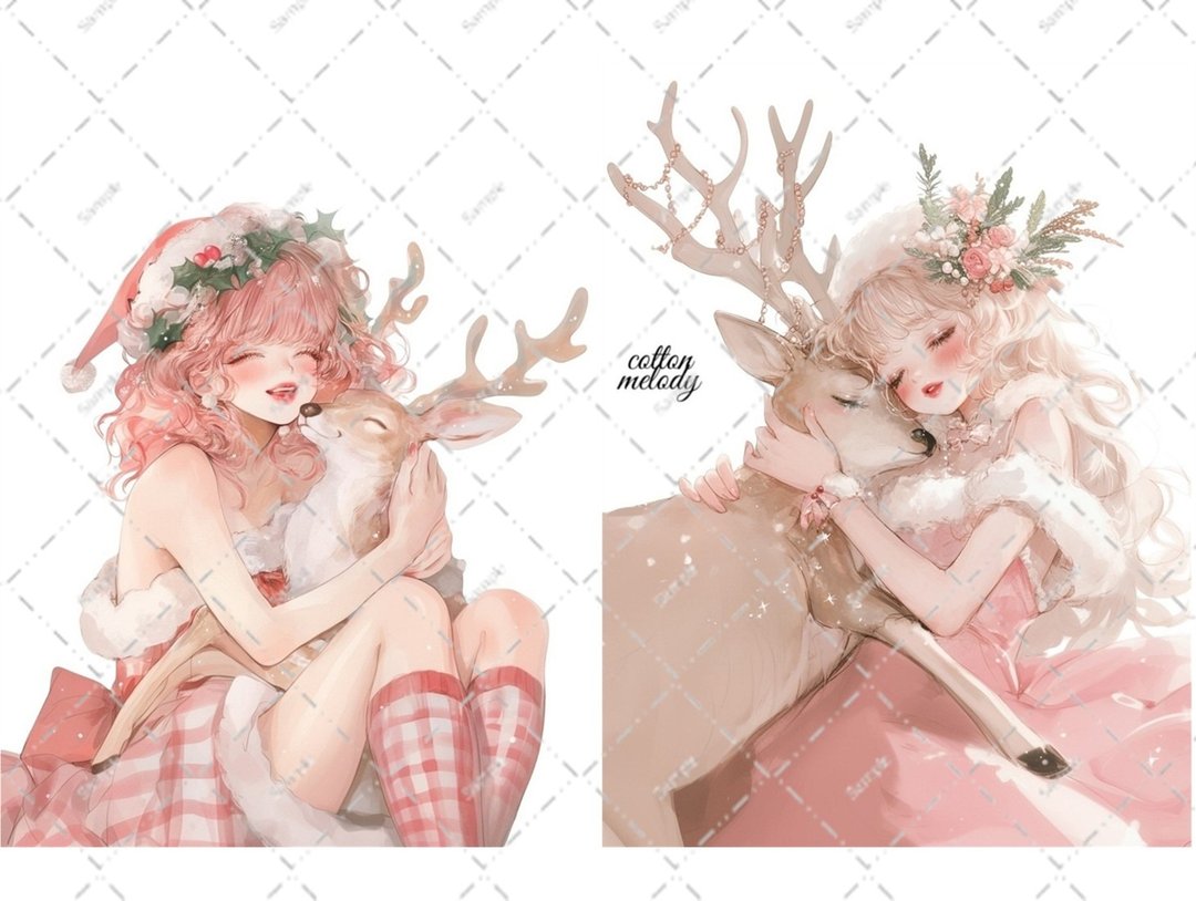 original sticker no.7599 人物贴纸 原创贴纸 人物贴纸 女孩贴纸 原创人物贴纸 - 贴纸 - 纸 