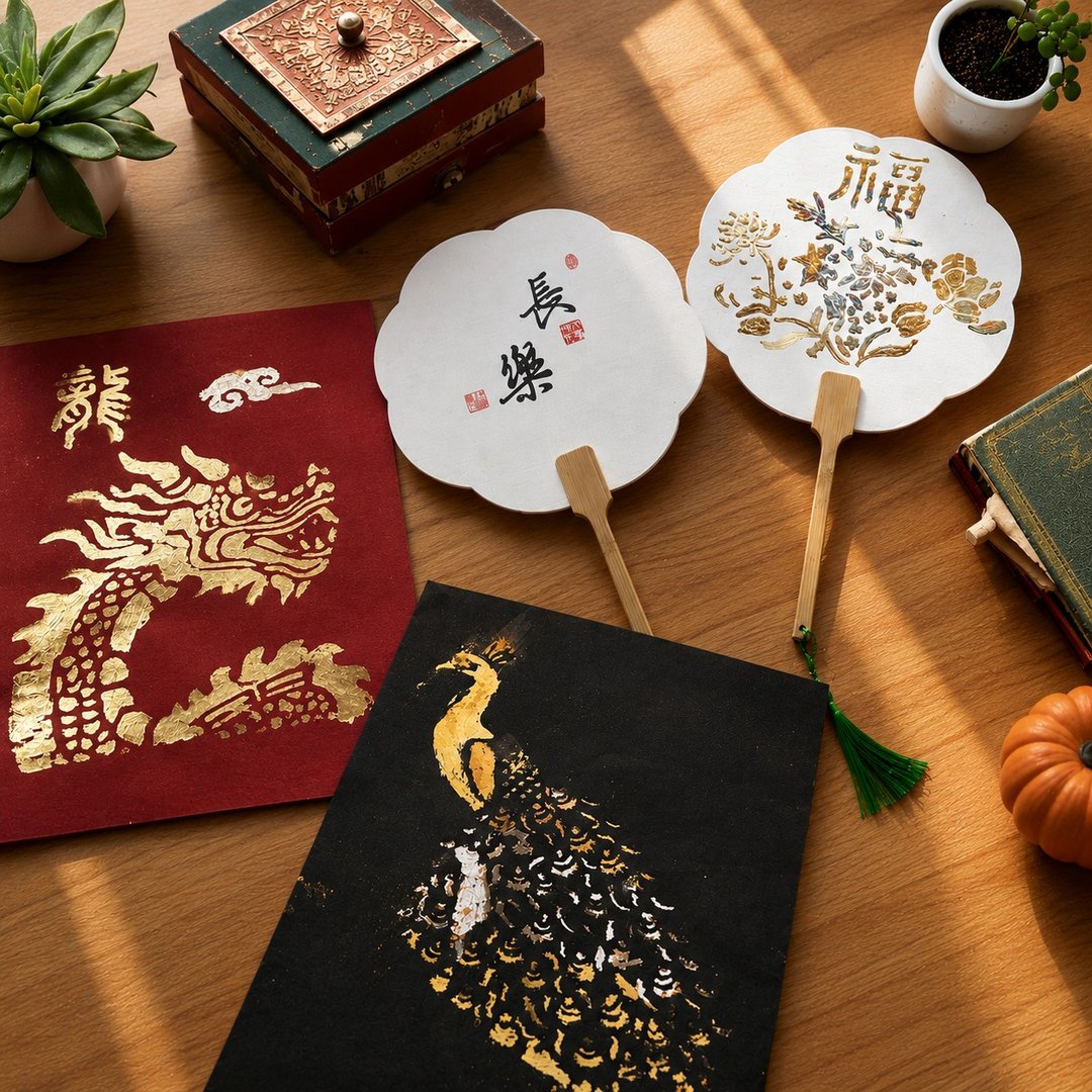 【箔光流彩 | 金箔烧箔艺术创作】手作体验 光与热的美 千年工艺 - 插画/绘画/写字 - 纸 