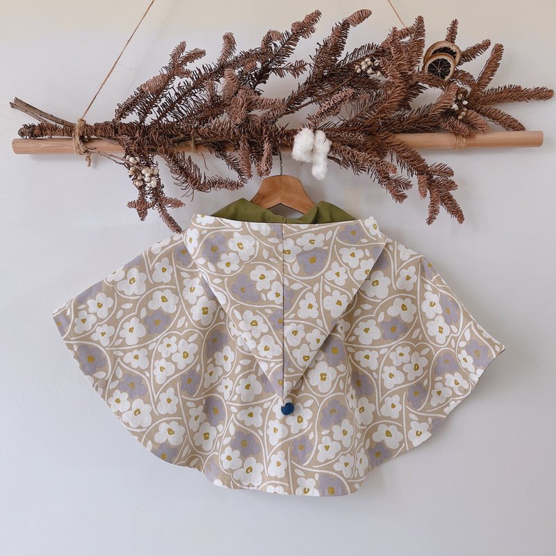 岛森家 / 精灵斗篷  / 丹麦精灵 - 童装外套 - 棉．麻 绿色