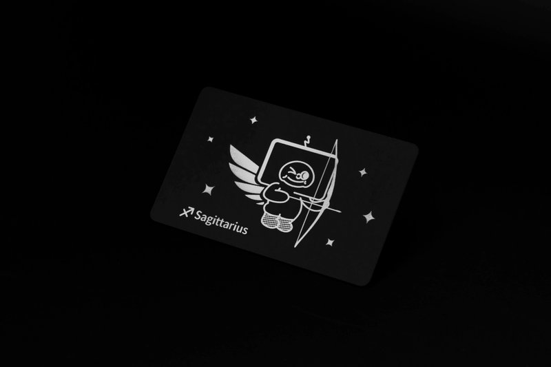【星座系列】射手座碰卡(赠钥匙圈) - 数码小物 - 塑料 黑色