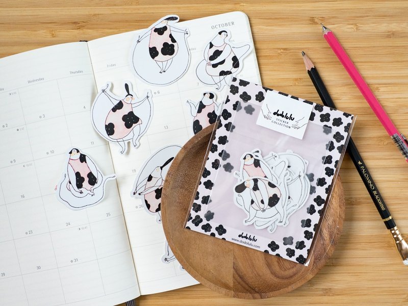 跳绳的人 8入贴纸组 | 手绘插画贴纸 | dodolulu - 贴纸 - 纸 