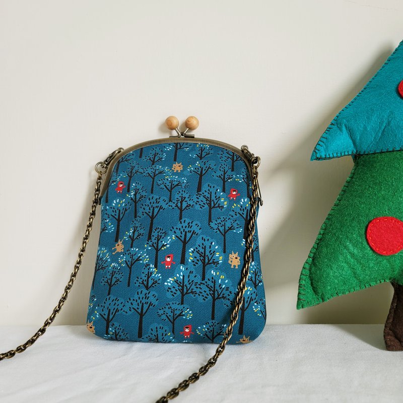 桧木扣 手机包 小废包 斜背包 防泼水 - 森林里捉迷藏  水鸭蓝 - 侧背包/斜挎包 - 防水材质 蓝色