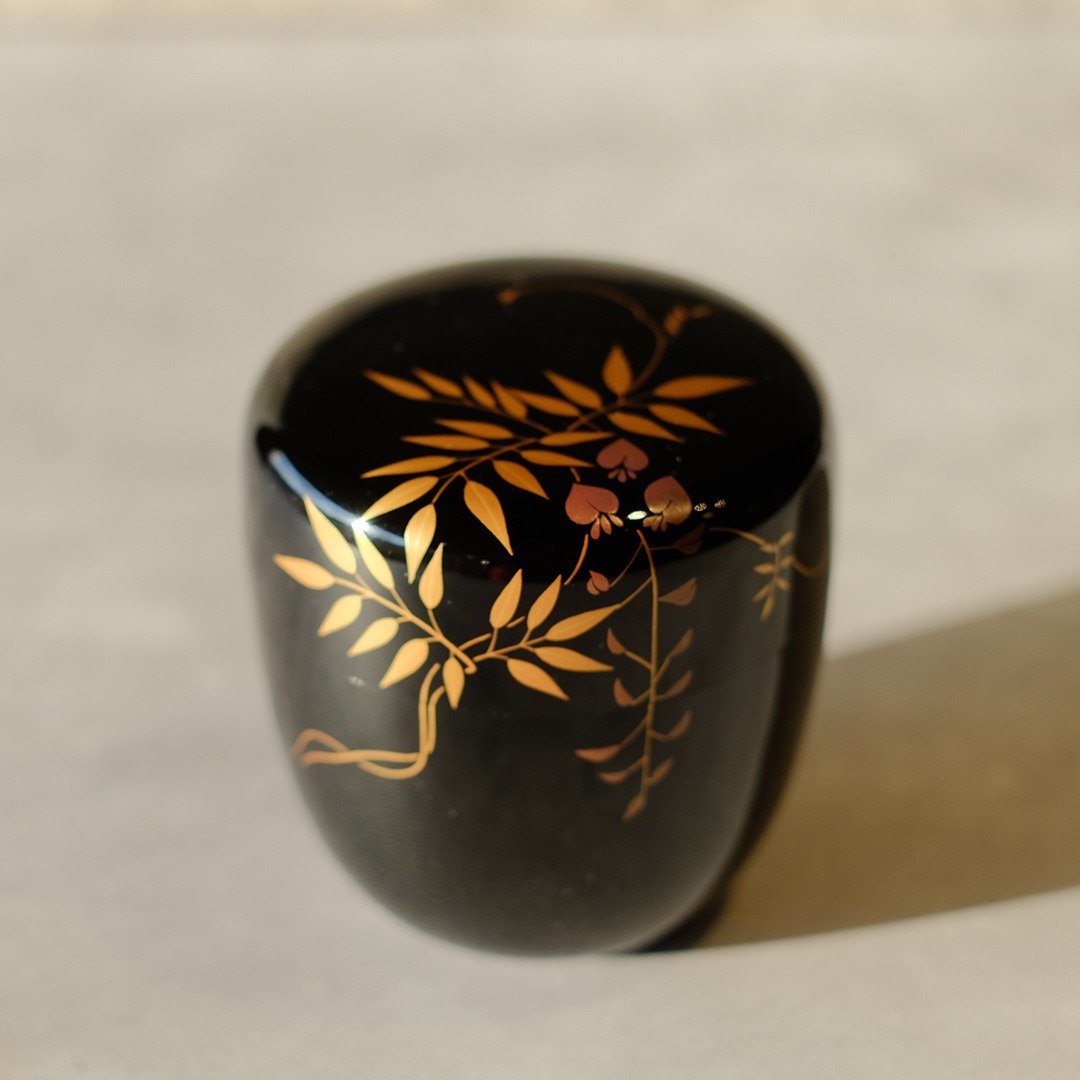 【日本古美术】 茶道具 枣  黑漆莳绘 - 茶具/茶杯 - 其他材质 