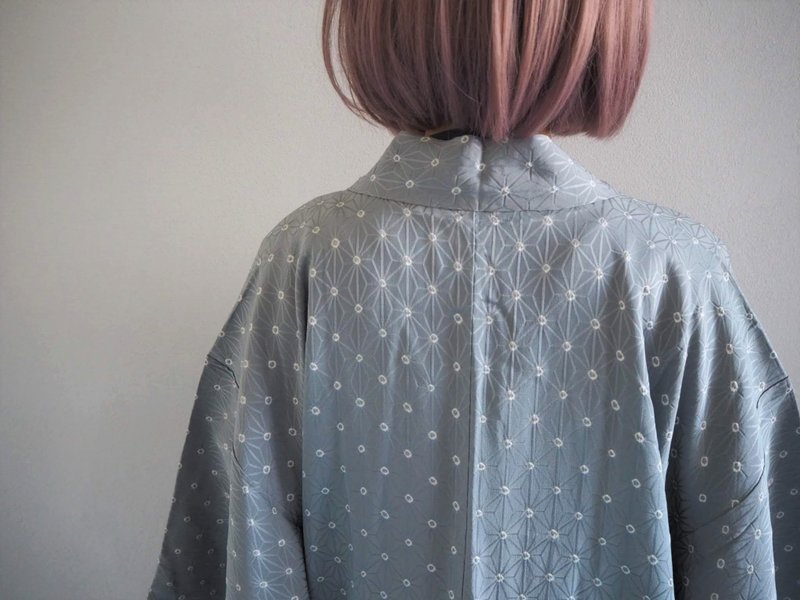 Blue Haori Japan、丝绸和服夹克、和服时尚日本、大夹克 - 女装休闲/机能外套 - 丝．绢 