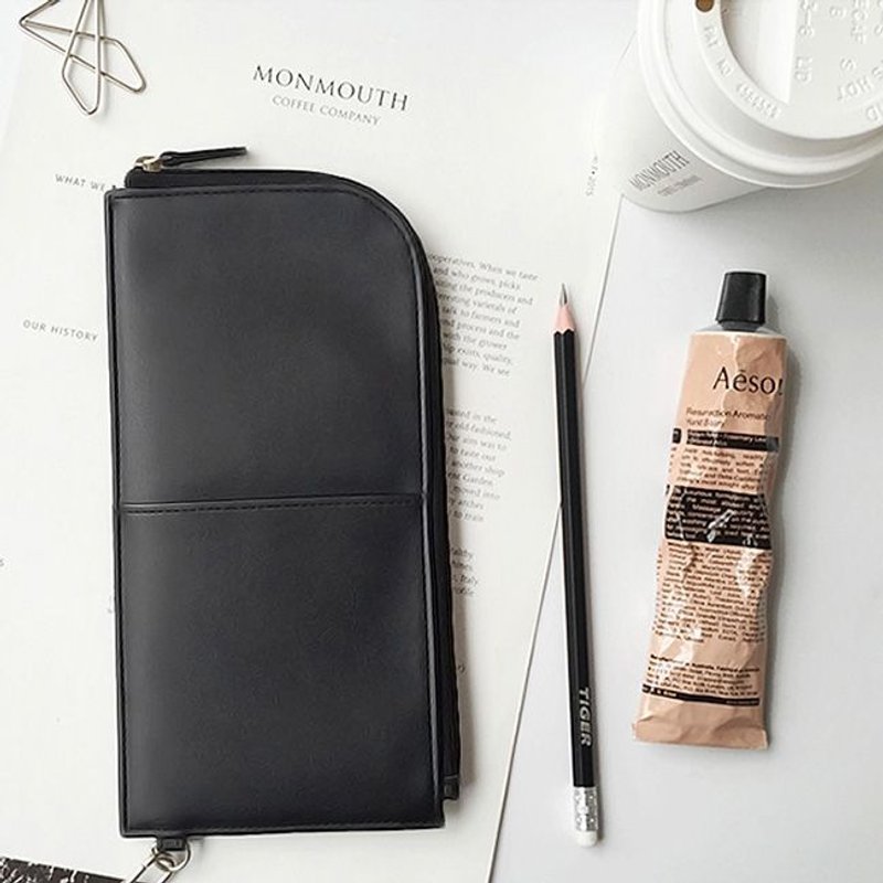 敲敲-Seeso-甜蜜回忆长版护照夹皮夹(附手提带)-简约黑,SSO33316 - 护照夹/护照套 - 真皮 黑色