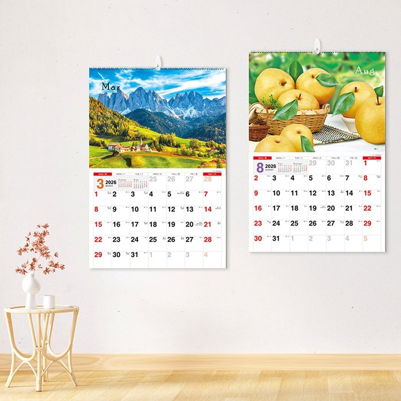 Chuyu 2026年2K吊挂式月历-宅配出货/挂历/365天计划表/农历/ - 年历/台历 - 纸 多色