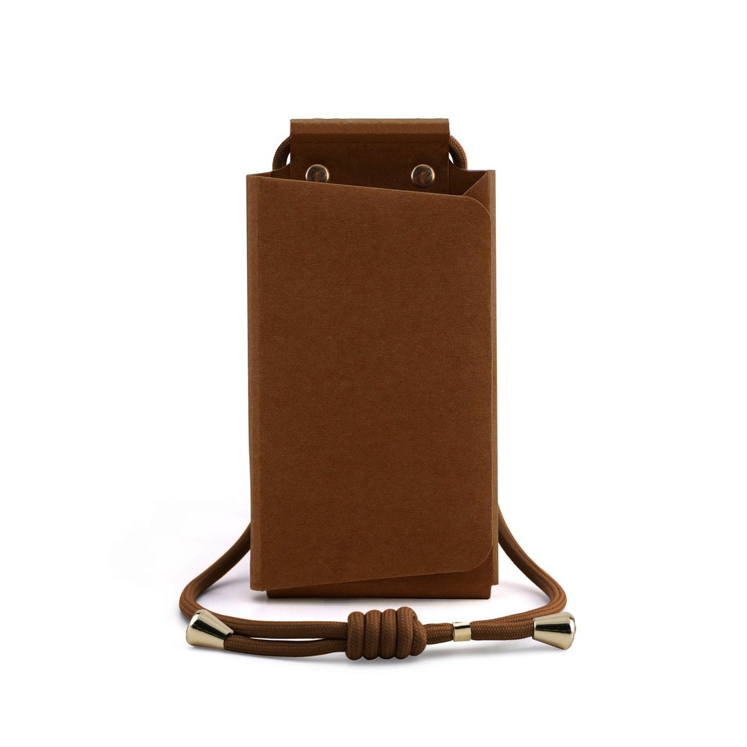 PhonePochette 手机随身袋-Pure - Cocoa-定制加名 - 侧背包/斜挎包 - 其他材质 咖啡色