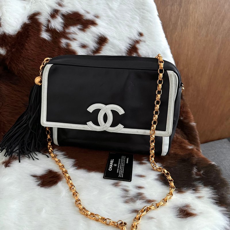 中古包 CHANEL 香奈儿 熊猫色斜背包 - 手提包/手提袋 - 真皮 黑色