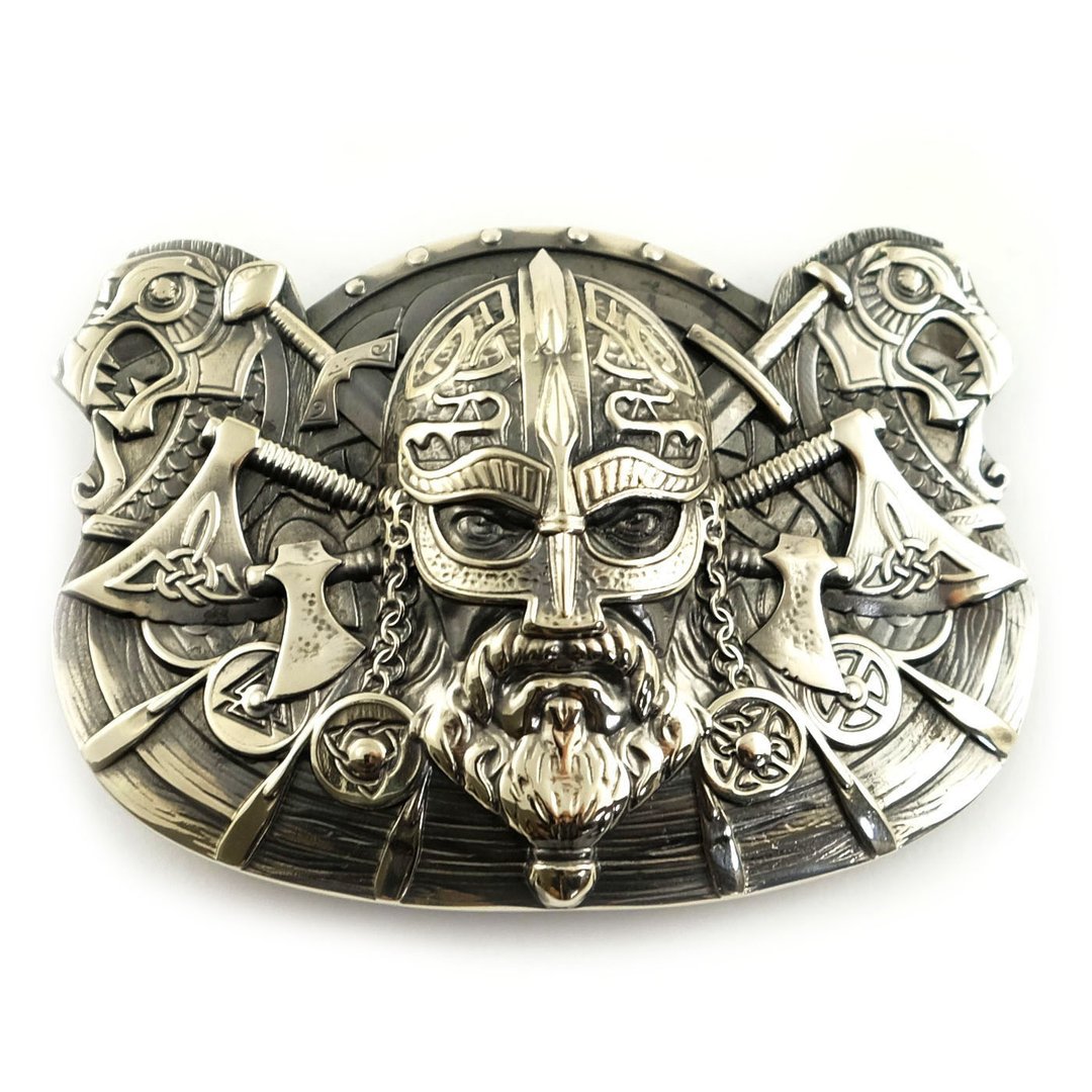 Viking soild german silver belt buckle, nickel silver Norse warrior belt - 皮带/腰带 - 其他材质 银色
