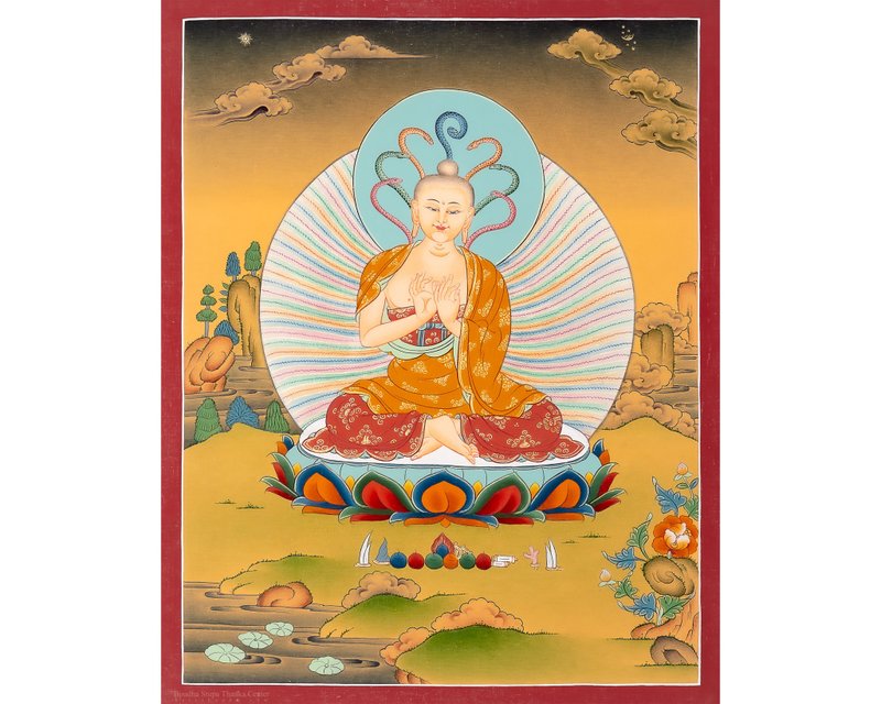龙树佛陀唐卡 – 藏传智慧与空性的宗师 - 墙贴/壁贴 - 其他材质 多色