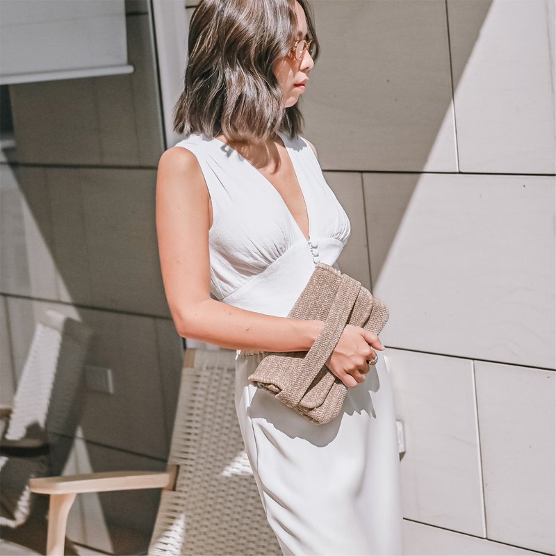 KAYLA CLUTCH BAG - 手拿包 - 塑料 卡其色