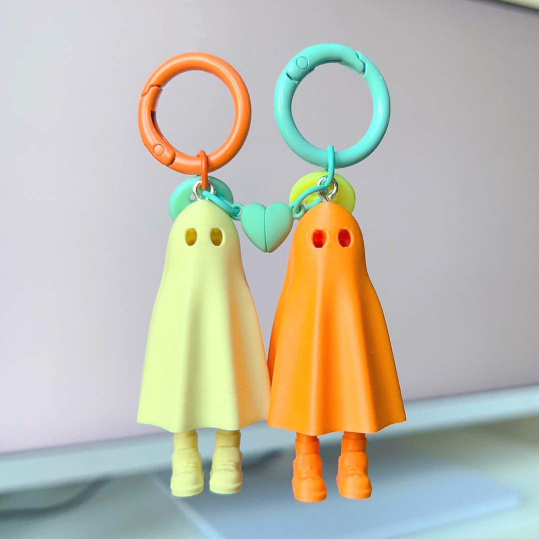 Zou Ghost Lovely set 2024 / 黄澄澄 - 钥匙链/钥匙包 - 塑料 橘色