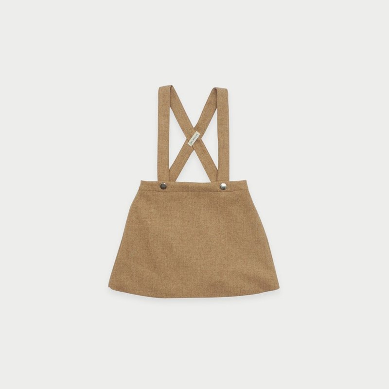 毛料吊带裙 - 童装裙 - 羊毛 卡其色