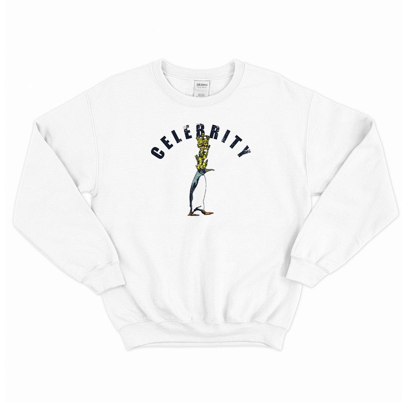 休闲运动衫/ Celebrity penguin - 男装上衣/T 恤 - 棉．麻 白色